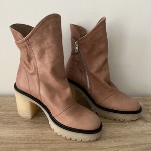 NEW Free People Zip Jack Boots Bootie Spiced Chai - Size 7 - Size 38 - Org. $198